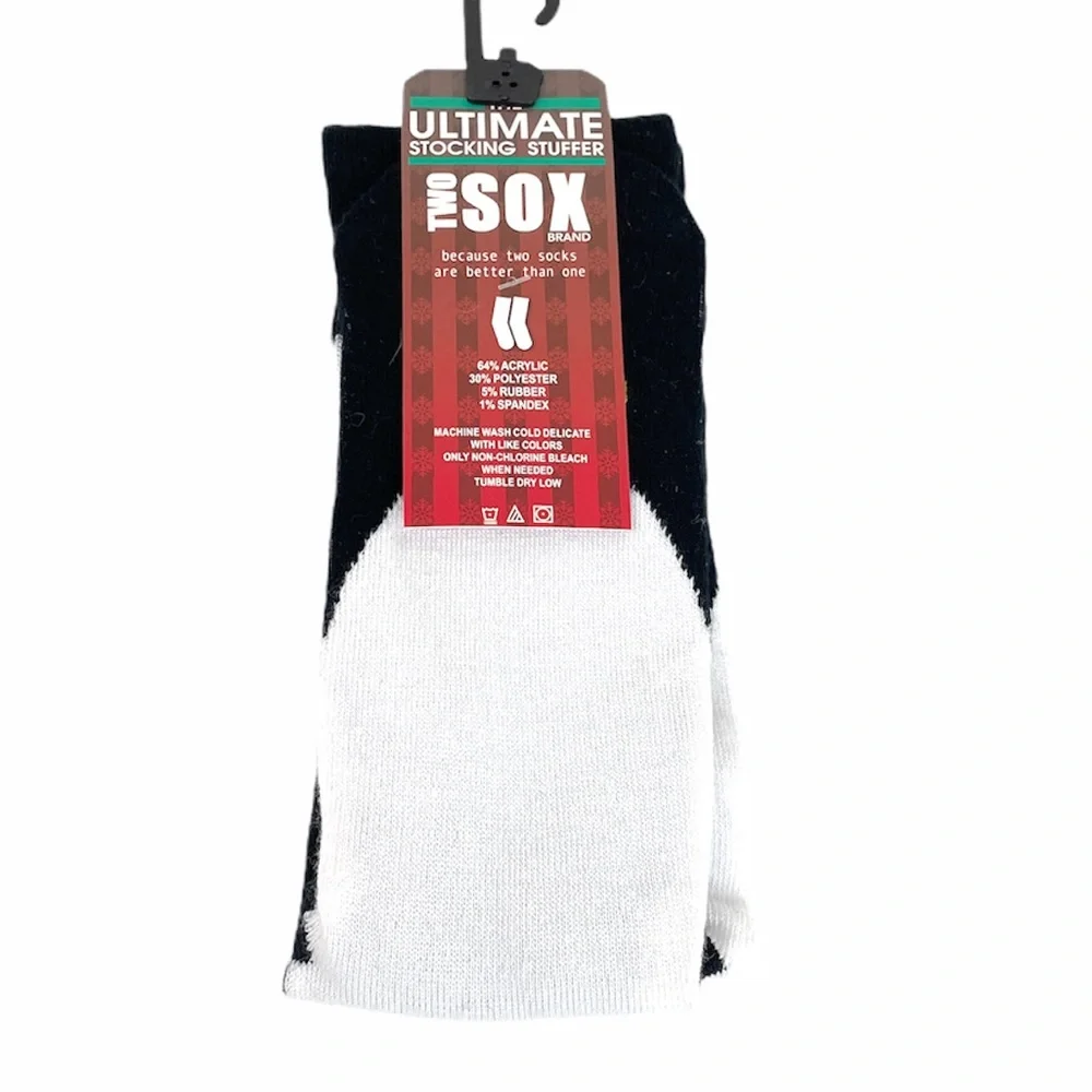 Two Sox Brand Penguin Socks 1 Pair Black White